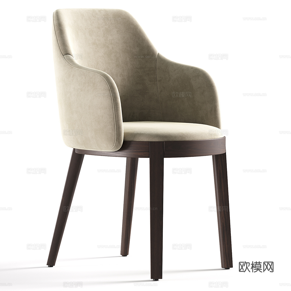 现代意式布艺单椅3d模型