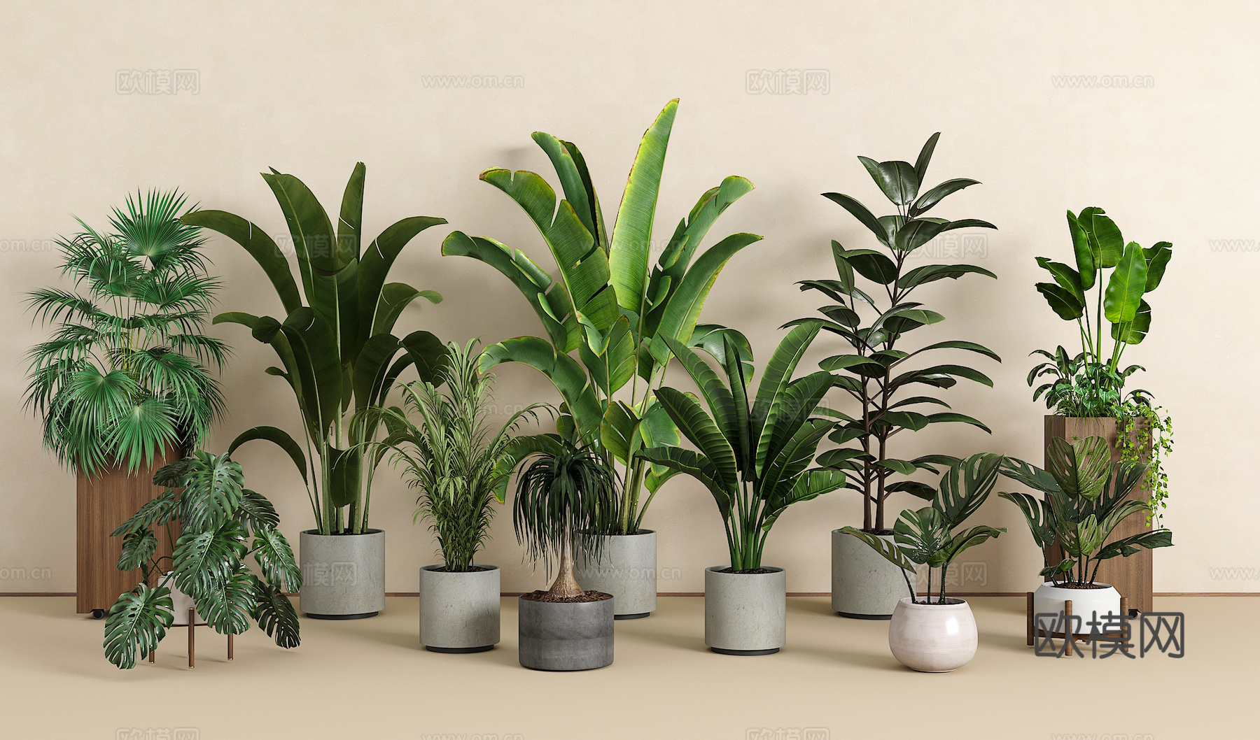 绿植盆栽组合su模型