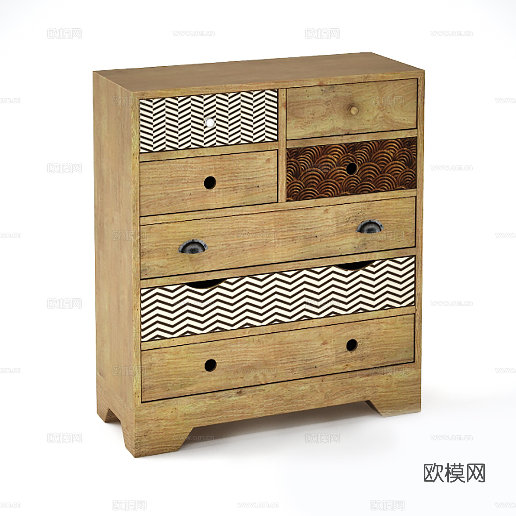 中古风柜子 储物柜 边柜 收纳柜su模型
