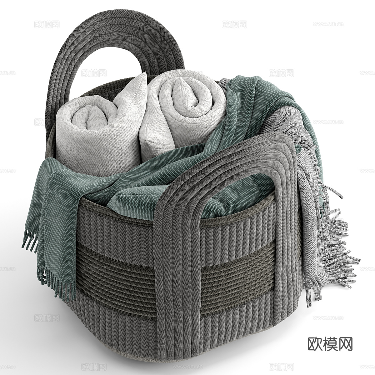 现代意式布艺收纳篮3d模型