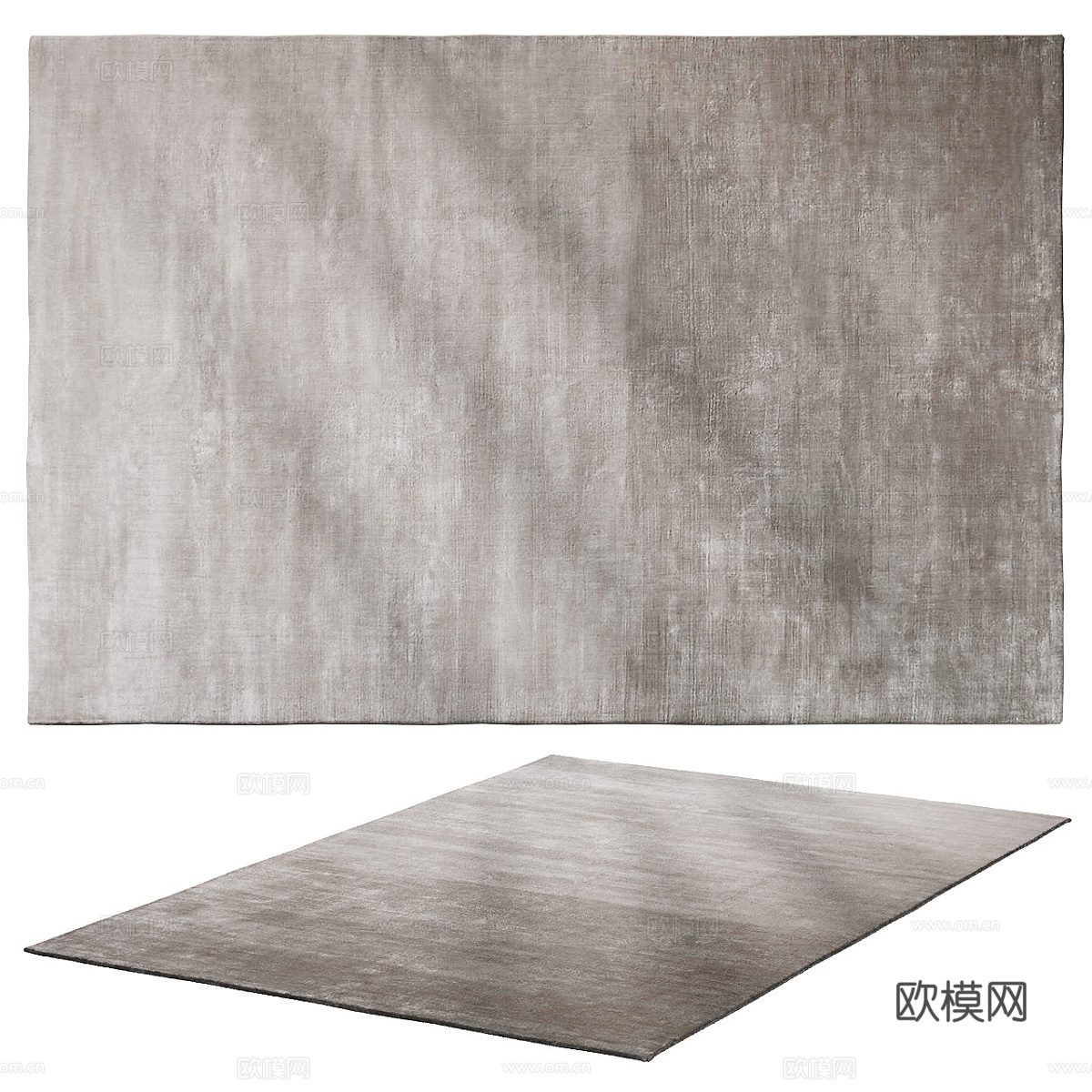 现代极简布艺地毯3d模型