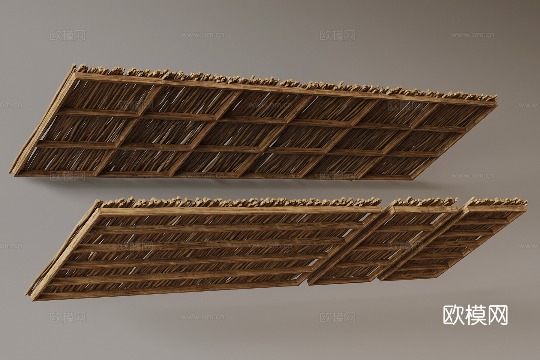 28现代屋檐 茅草屋檐3d模型