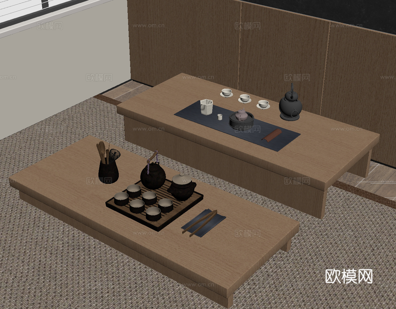 26新中式茶具 茶壶 茶杯su模型