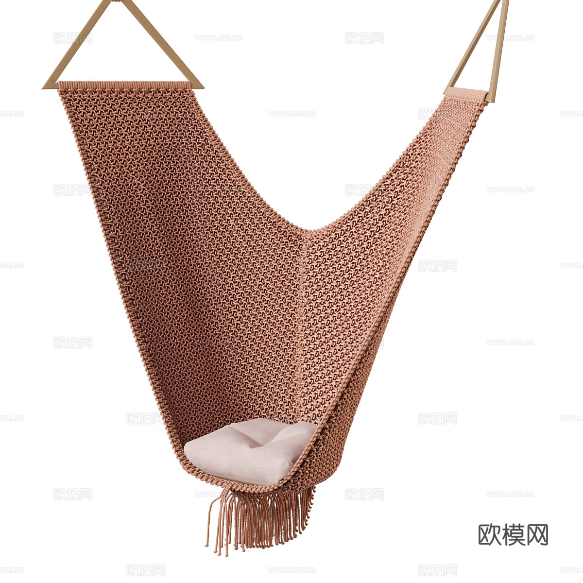 现代意式藤编吊椅3d模型