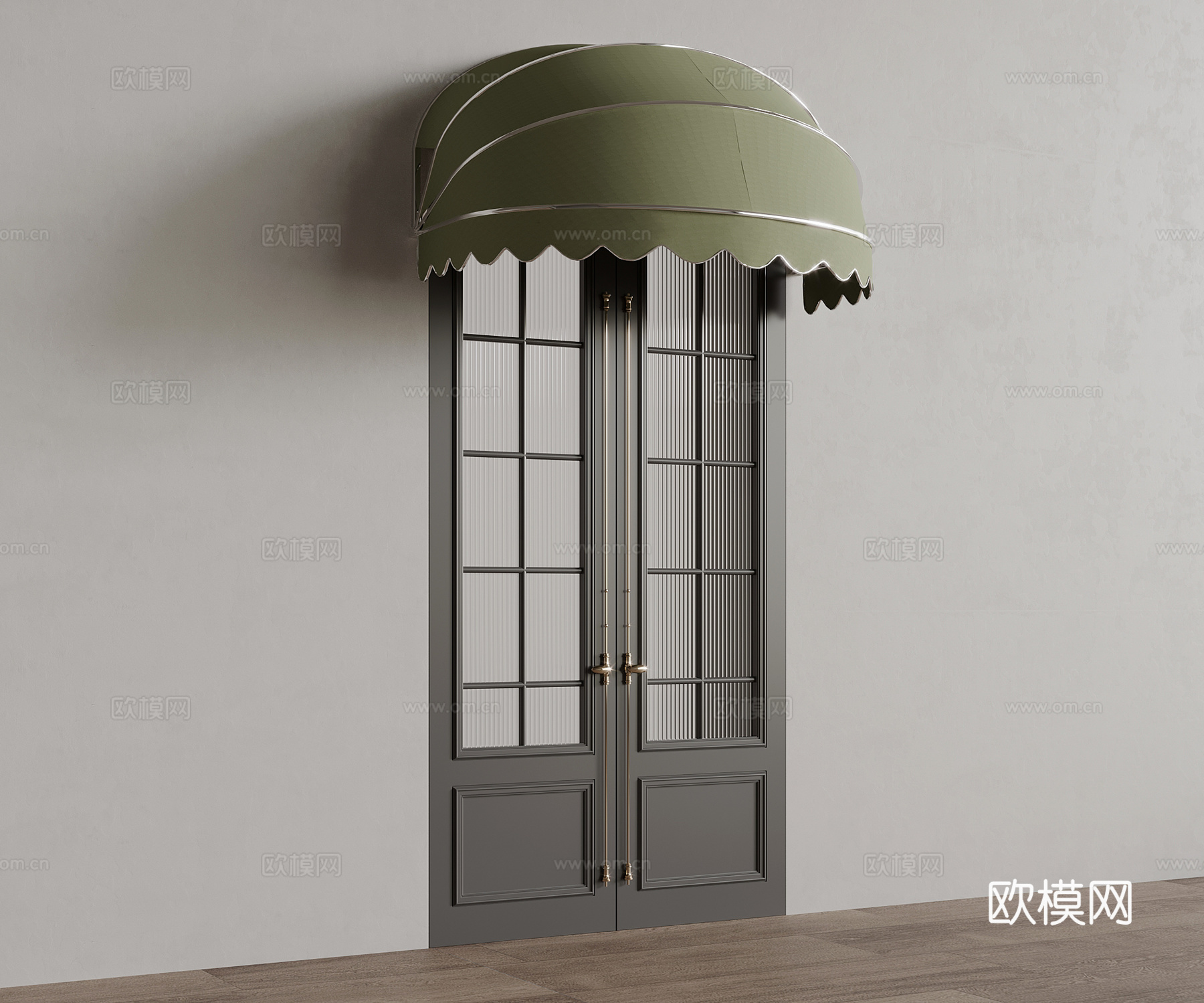 15对开门 法式对开门 店铺门3d模型