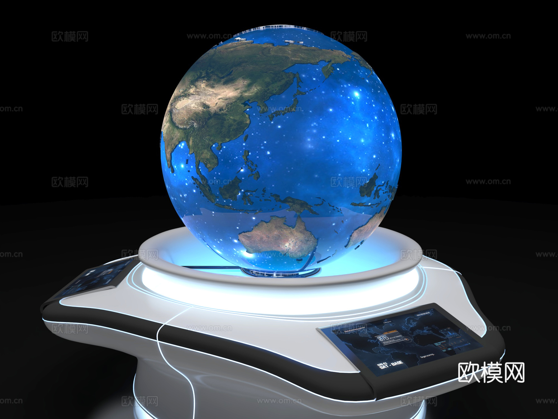 vr设备沙盘 vr触控台一体机 地球仪星球 科幻道具显示屏3d模型