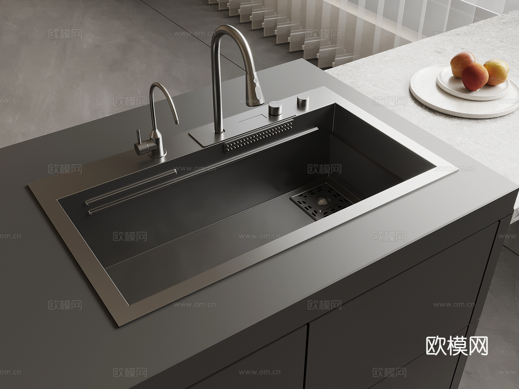 现代水槽 洗菜盆3d模型