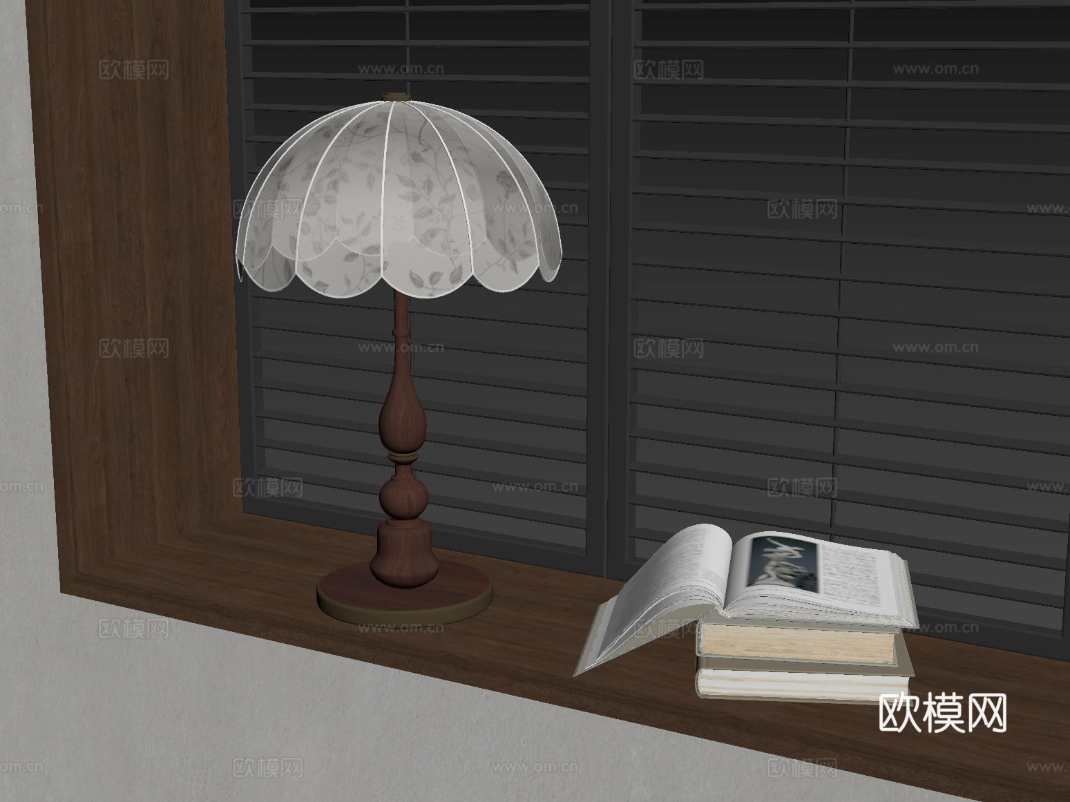 法式中古风台灯su模型下载（渲染图2）