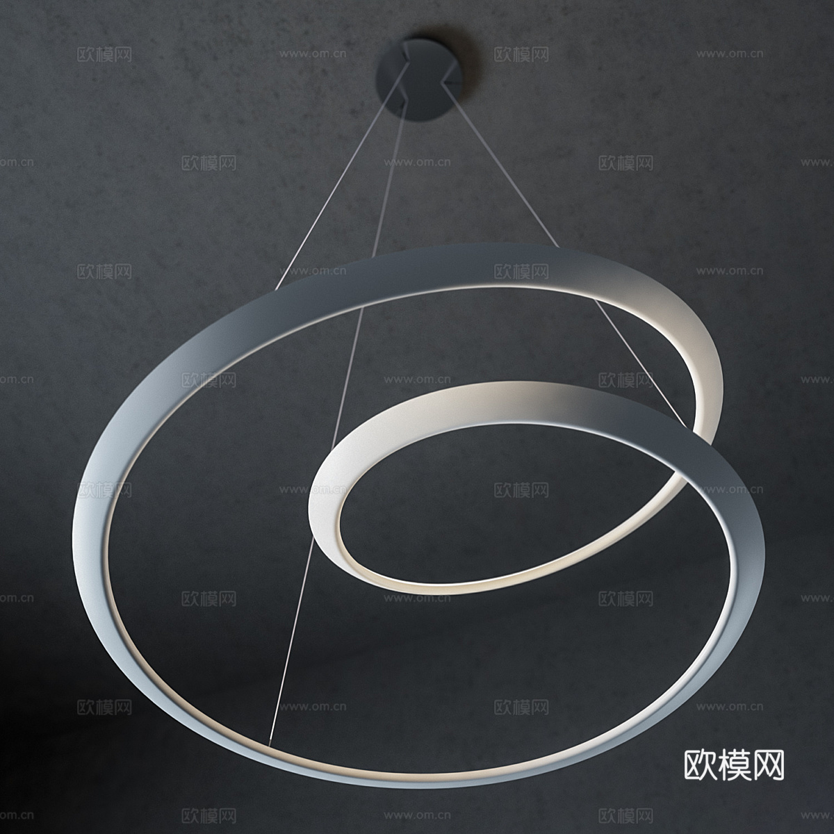 现代意式极简线性装饰吊灯3d模型