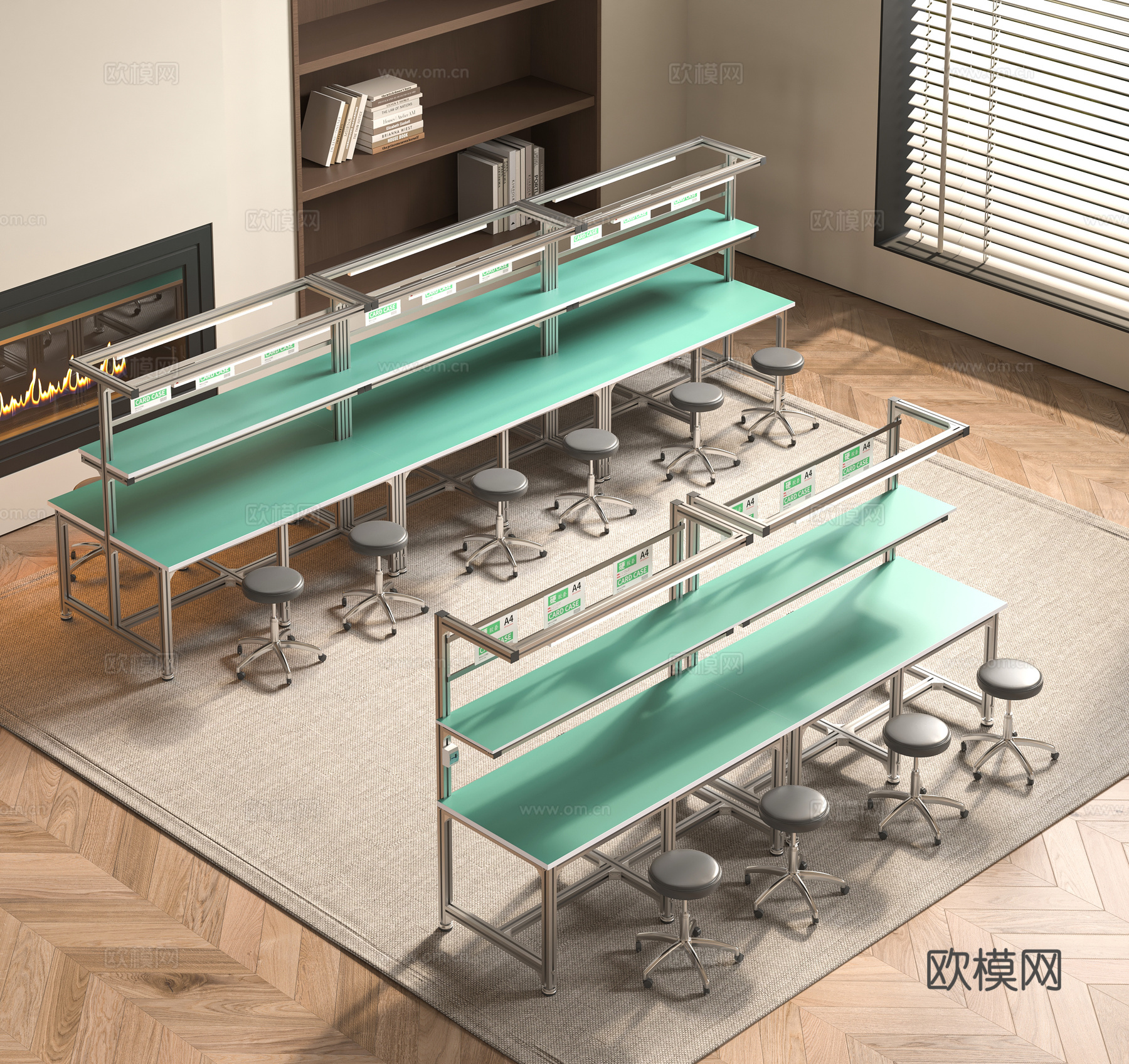 现代防静电工作台3d模型