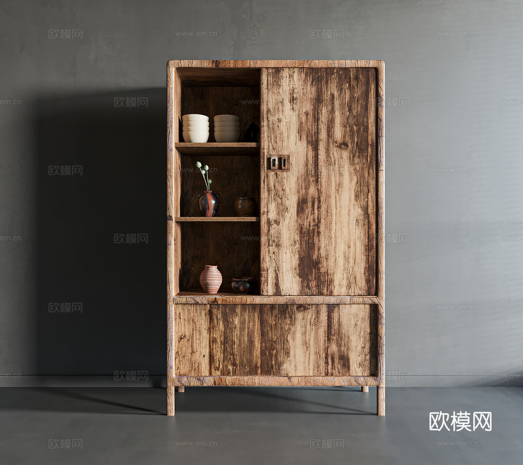 侘寂风装饰柜3d模型
