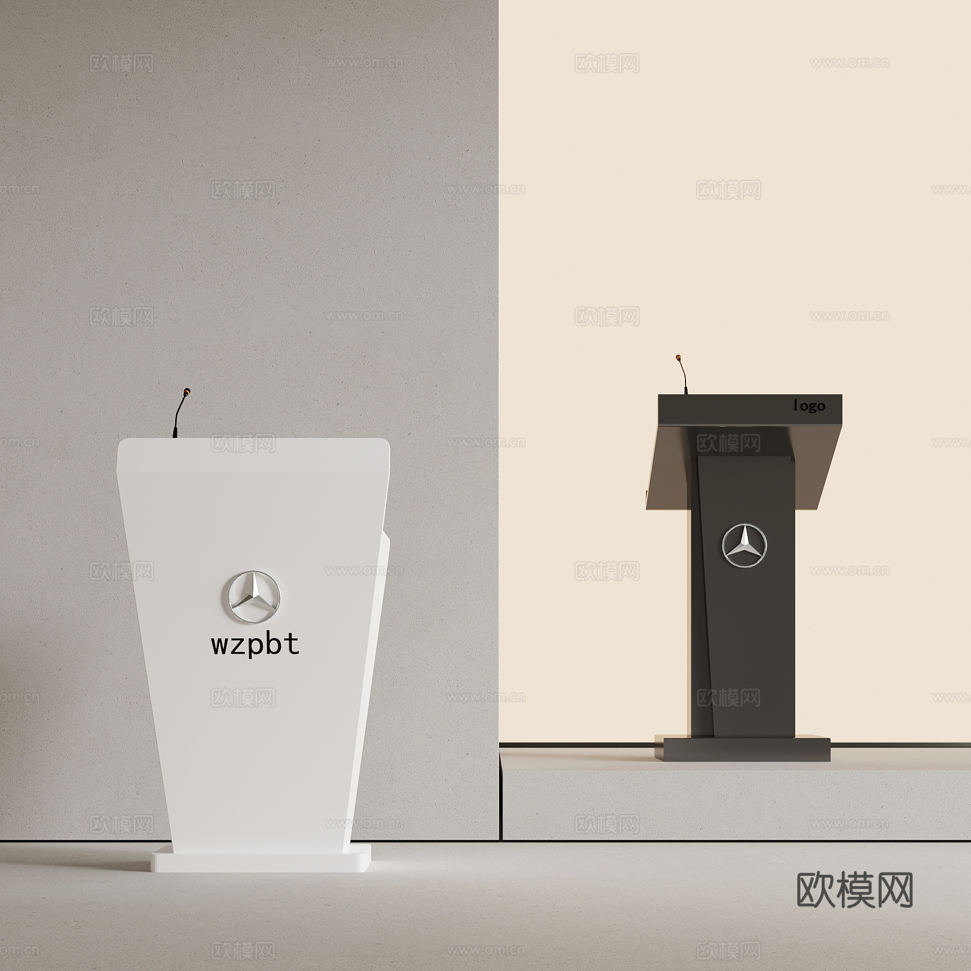 现代演讲台 讲桌 主持台 讲台3d模型
