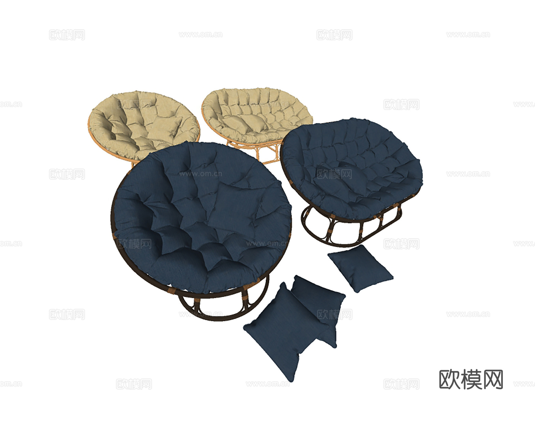 现代布艺沙发 单人沙发  休闲沙发 户外休闲椅su模型