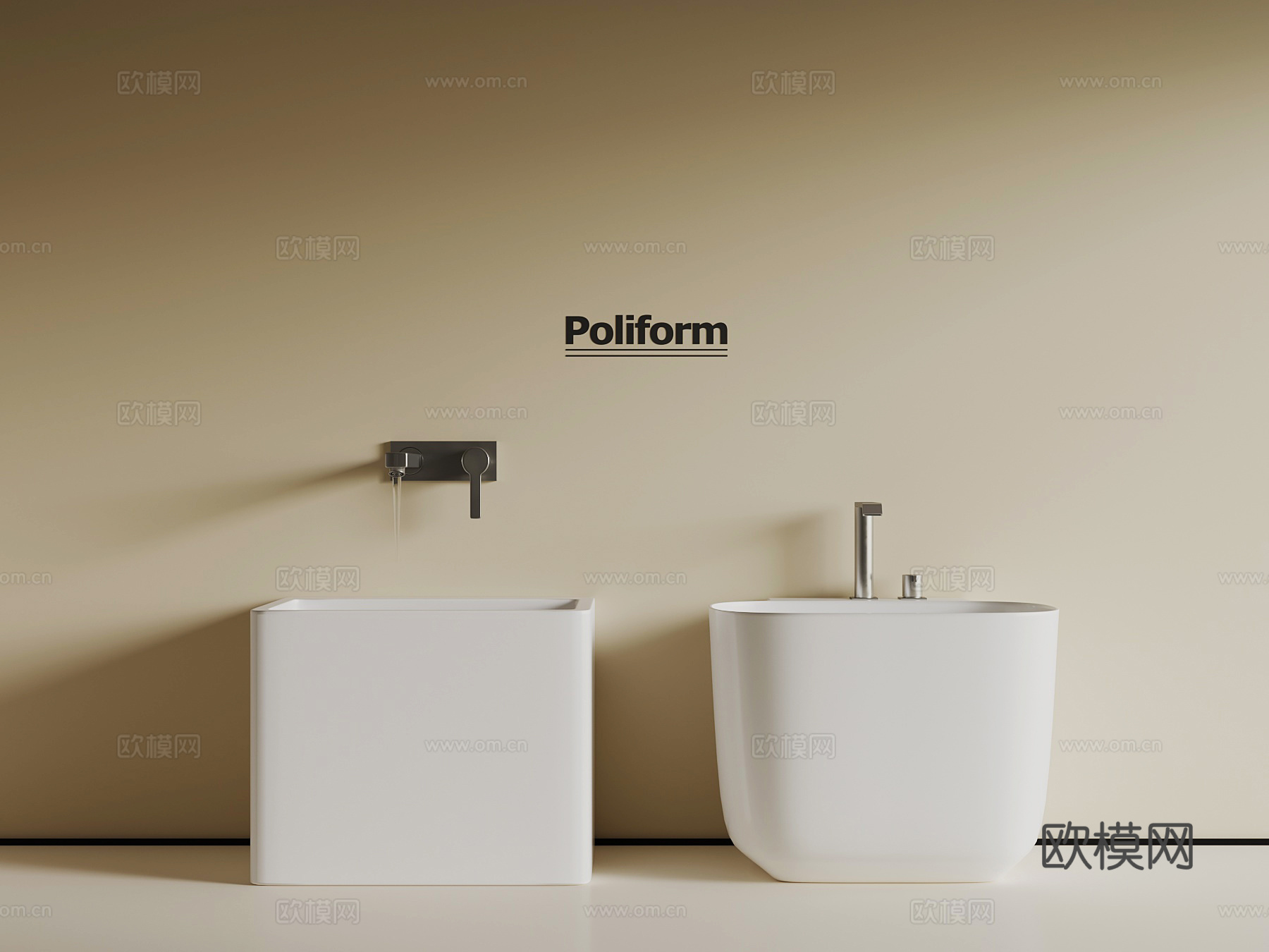 现代拖把池3d模型