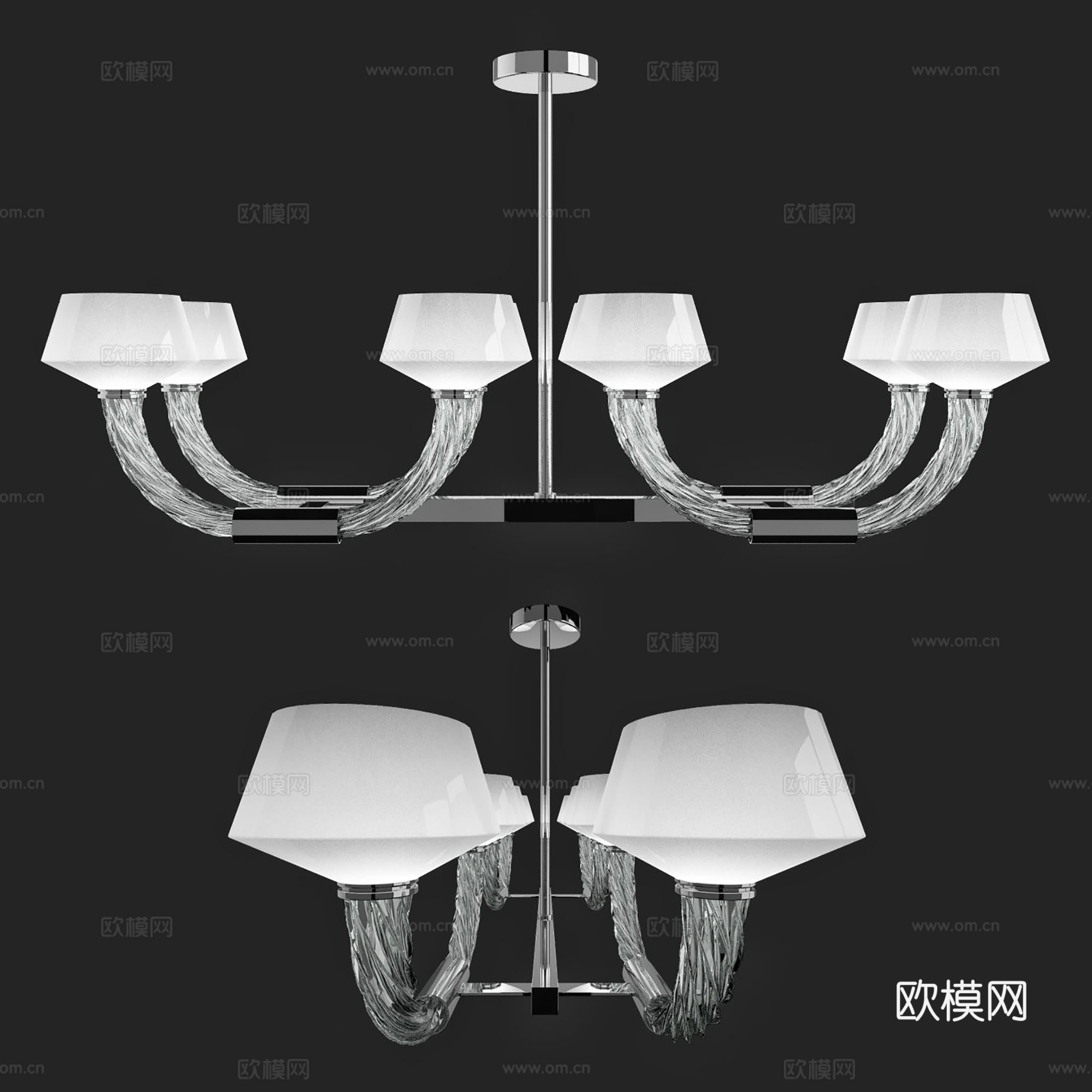 现代吊灯   玻璃吊灯 小吊灯su模型