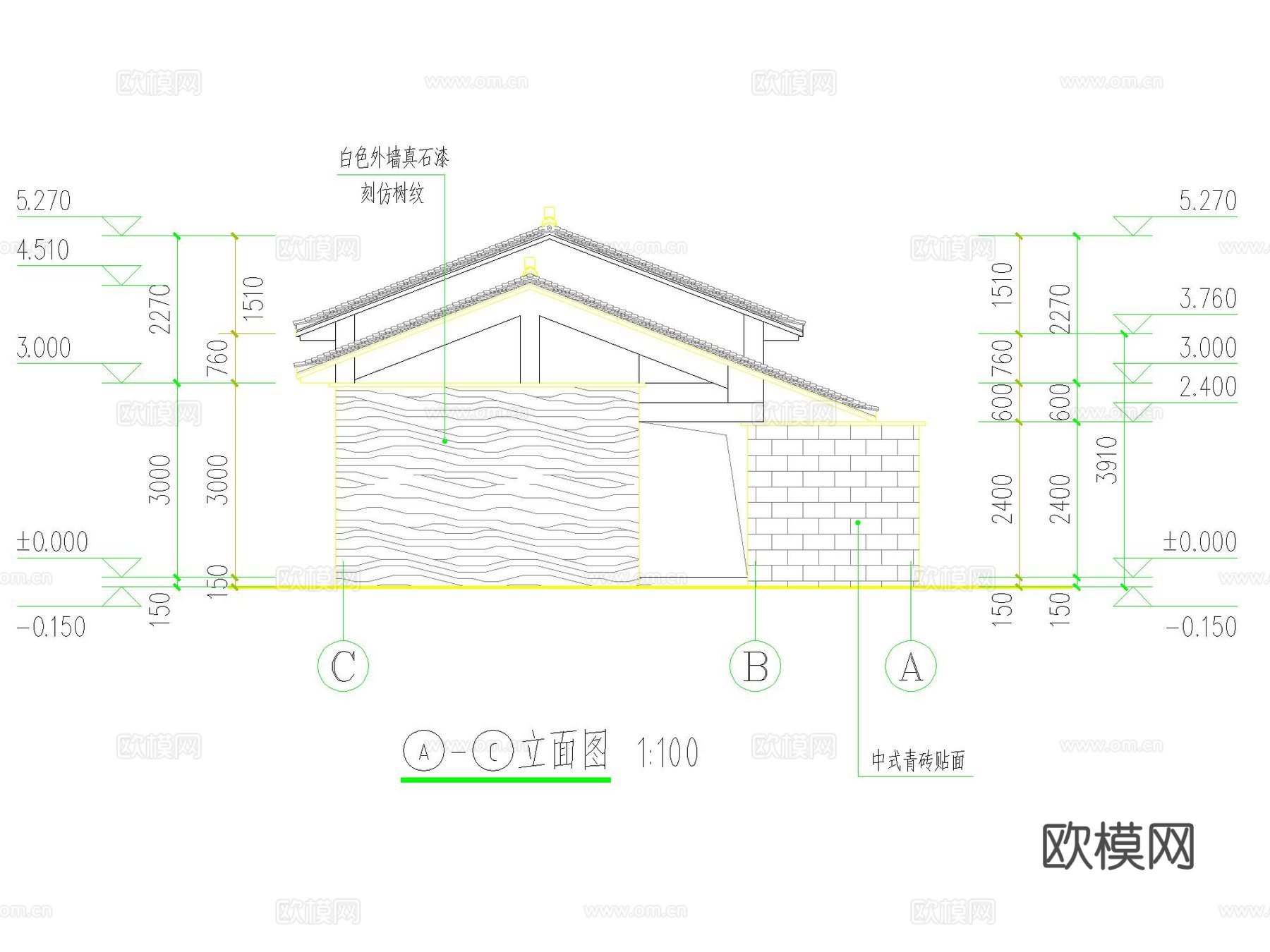 景区标准一类I类 卫生间 公厕 建筑结构水电装修暖通全套施工cad施工图