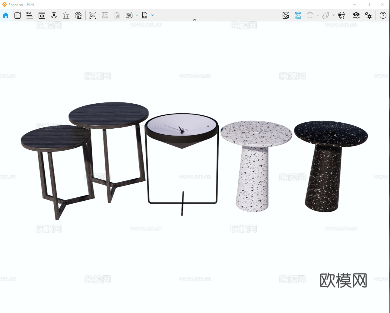 边几 角几 木边几 金属边几 石材边几 圆几su模型