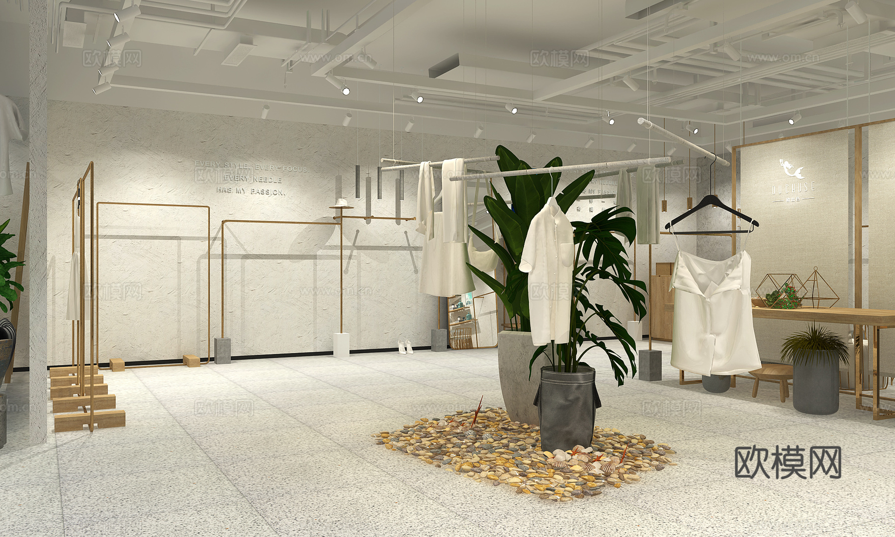 现代简约服装店3d模型