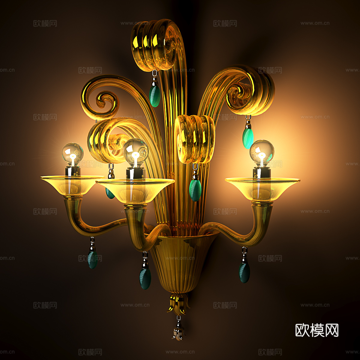 欧式壁灯  金属壁灯  异形壁灯su模型