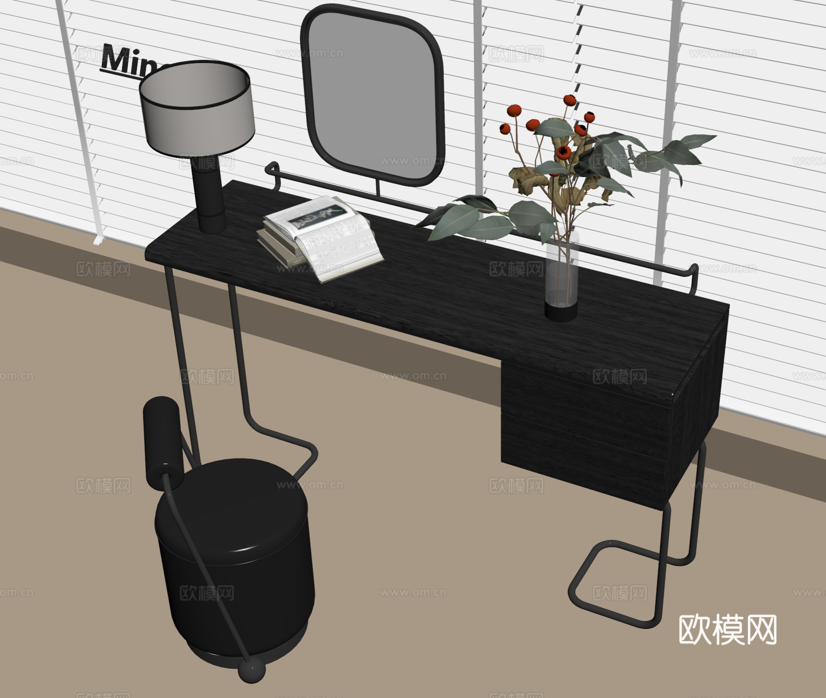 梳妆台 化妆桌su模型