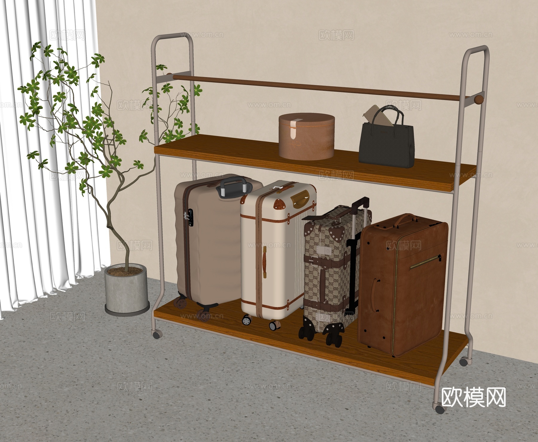 现代行李箱su模型