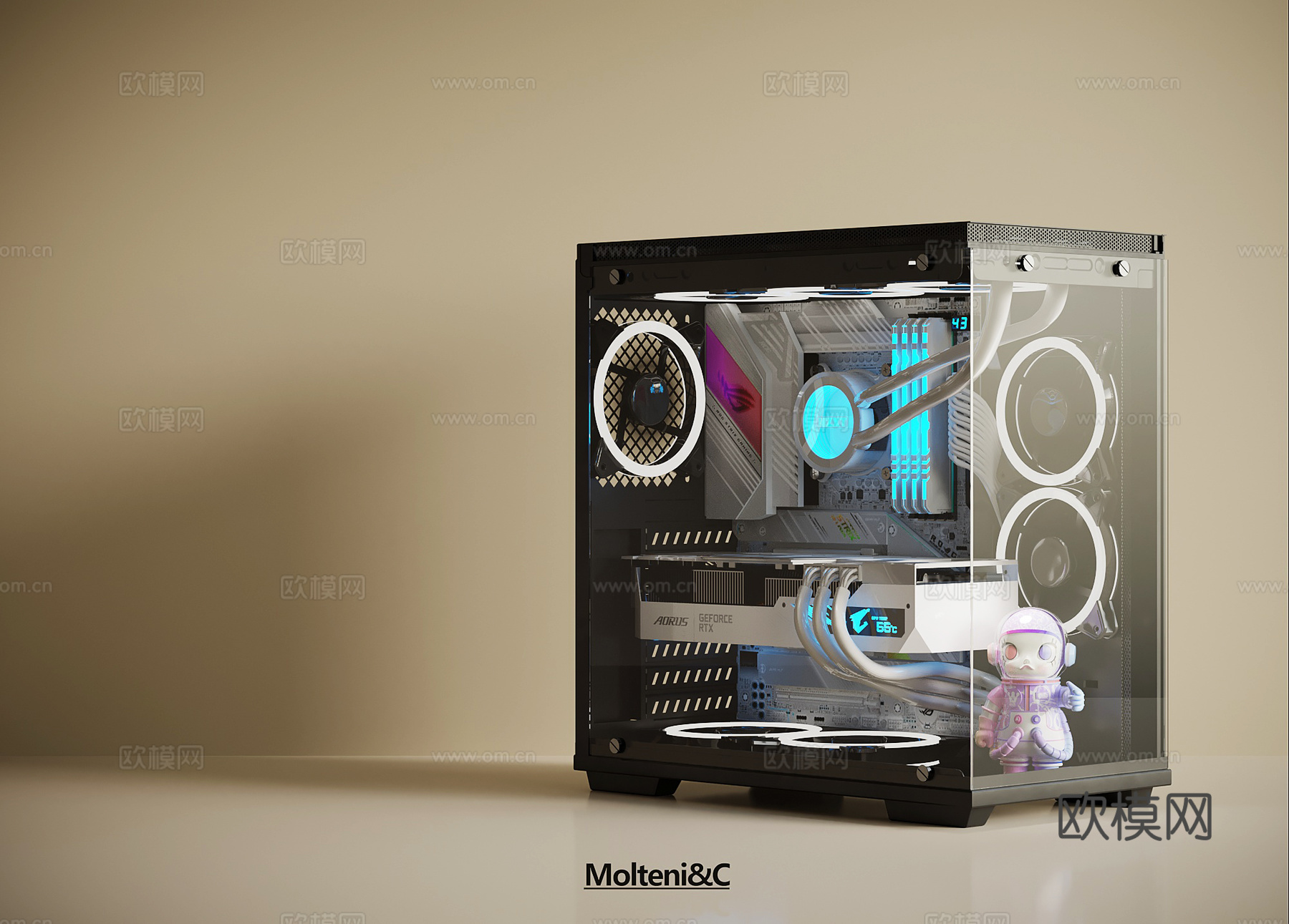 现代电脑主机 电竞主机3d模型