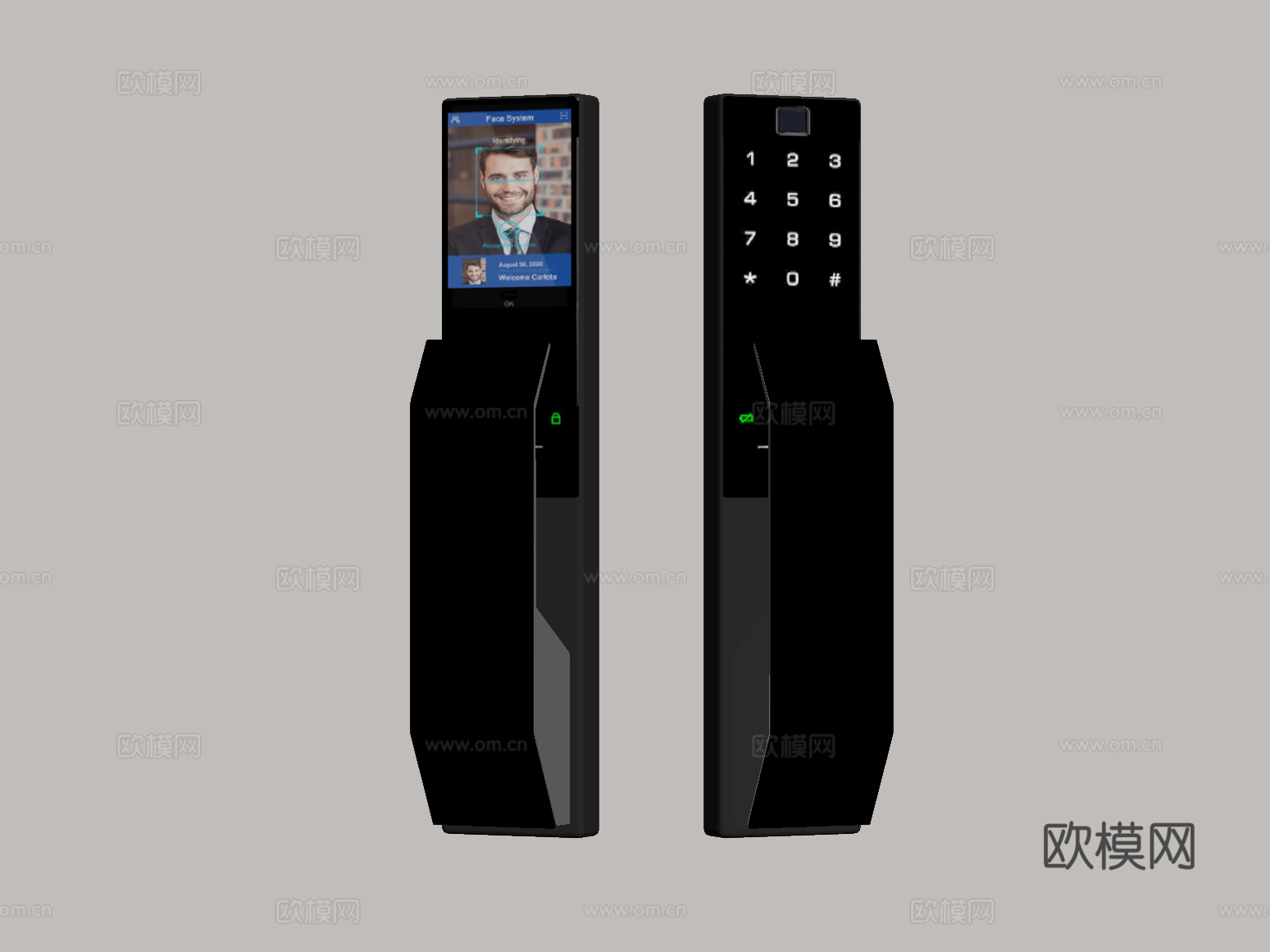 05密码锁 现代防盗门锁 智能密码锁 指纹锁su模型