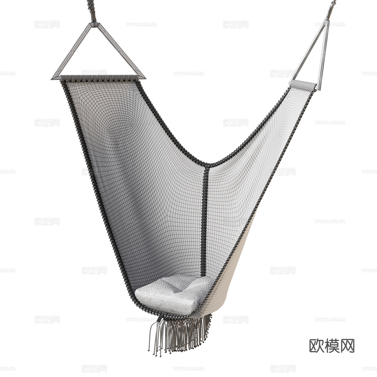 现代意式藤编吊椅3d模型