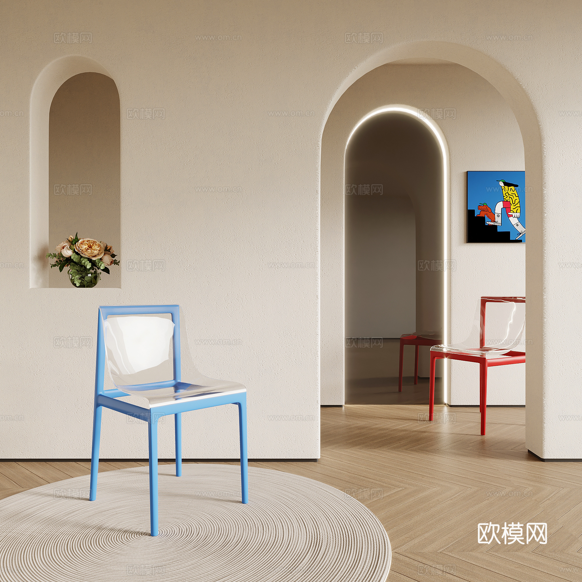 多巴胺餐椅 写字椅 休闲椅3d模型