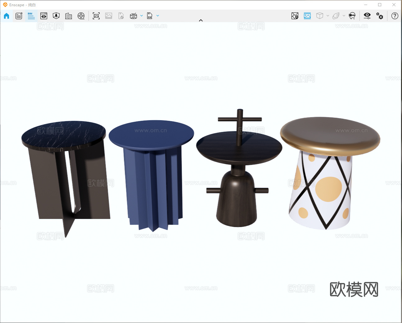 边几 角几 金属边几 石材边几 大理石边几 圆几su模型