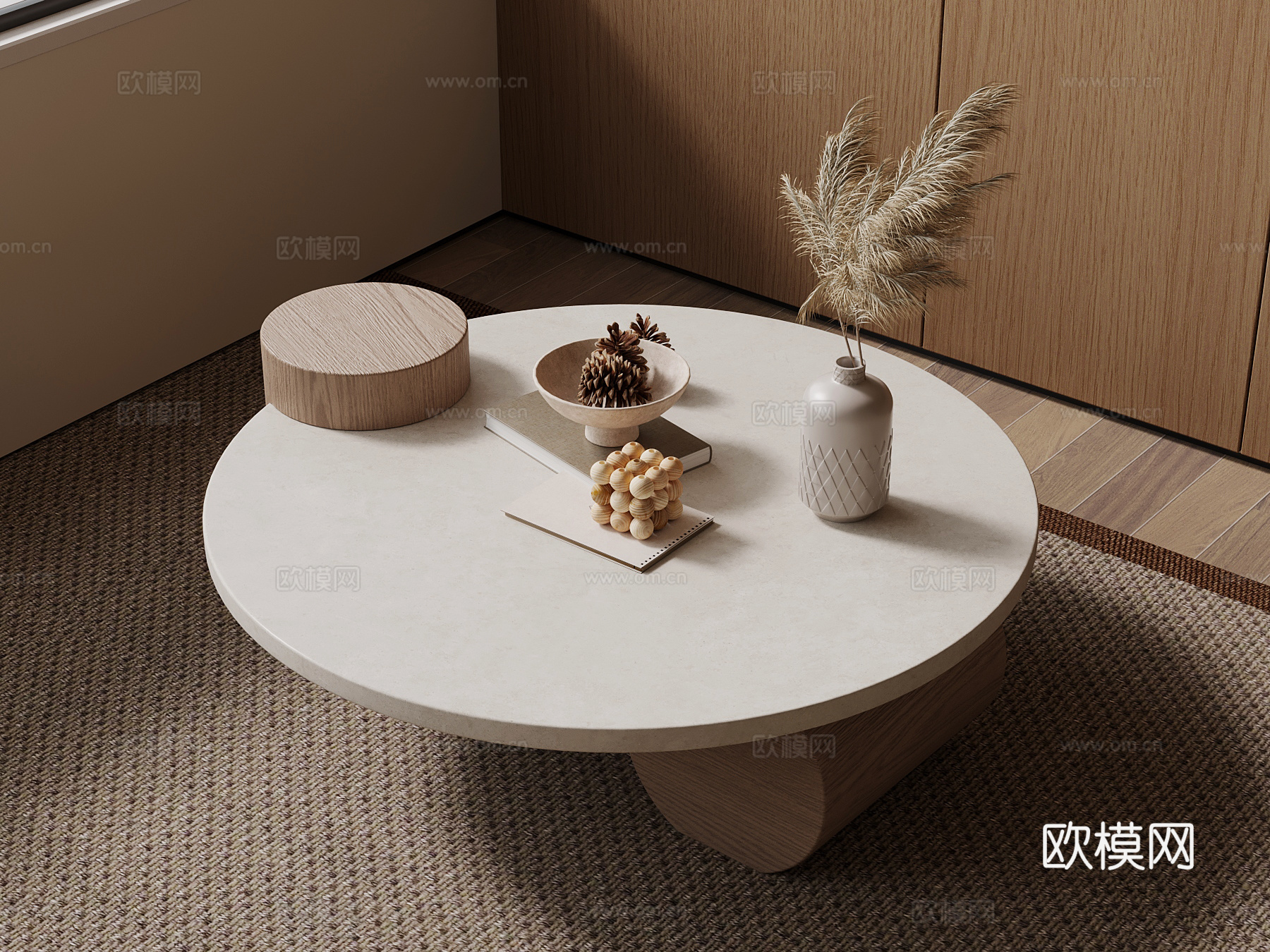 侘寂风茶几 装饰摆件3d模型