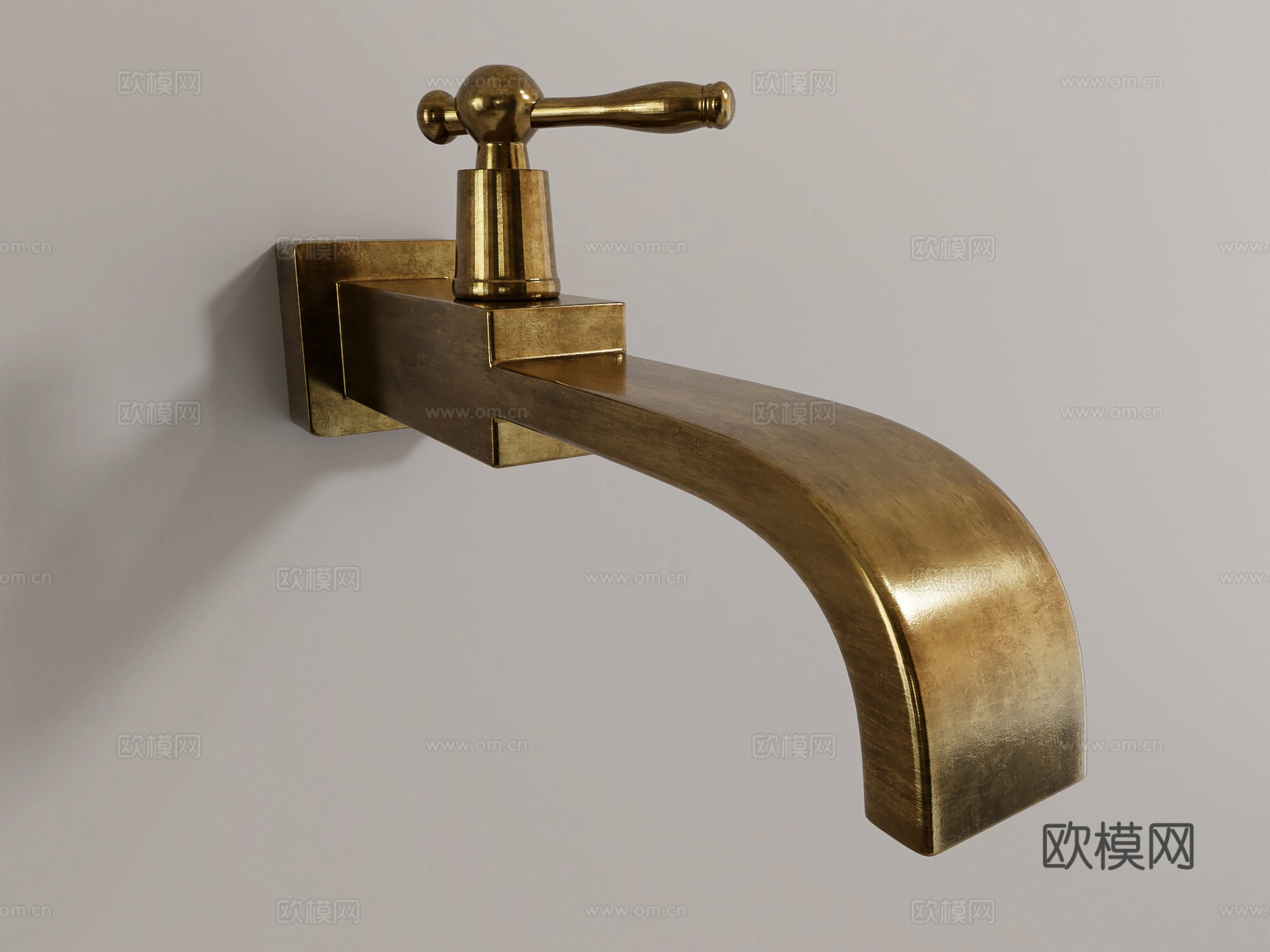 水龙头 黄铜水龙头su模型