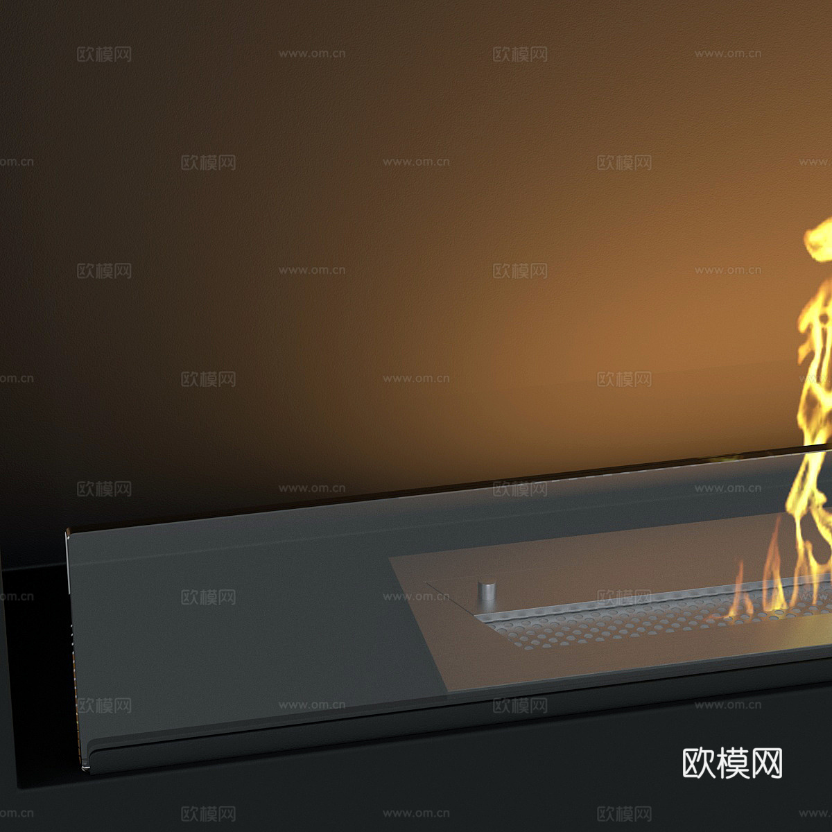 现代意式极简壁炉3d模型