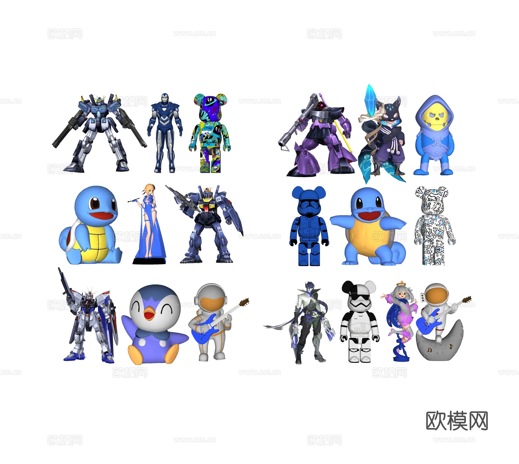 现代玩具手办公仔su模型