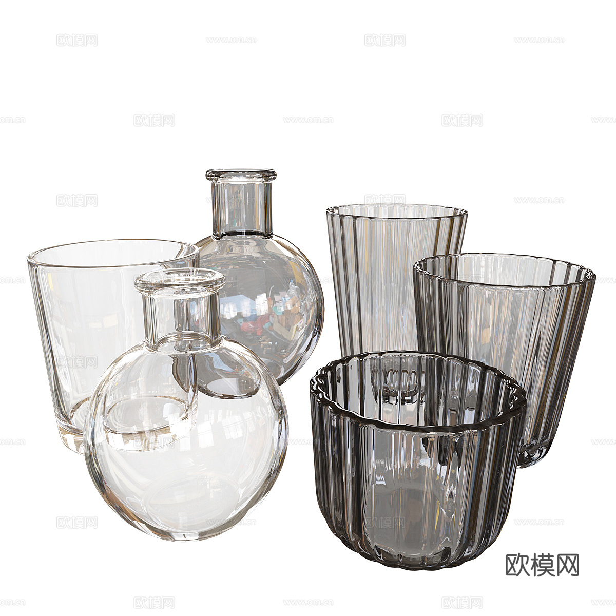 现代意式极简茶具3d模型