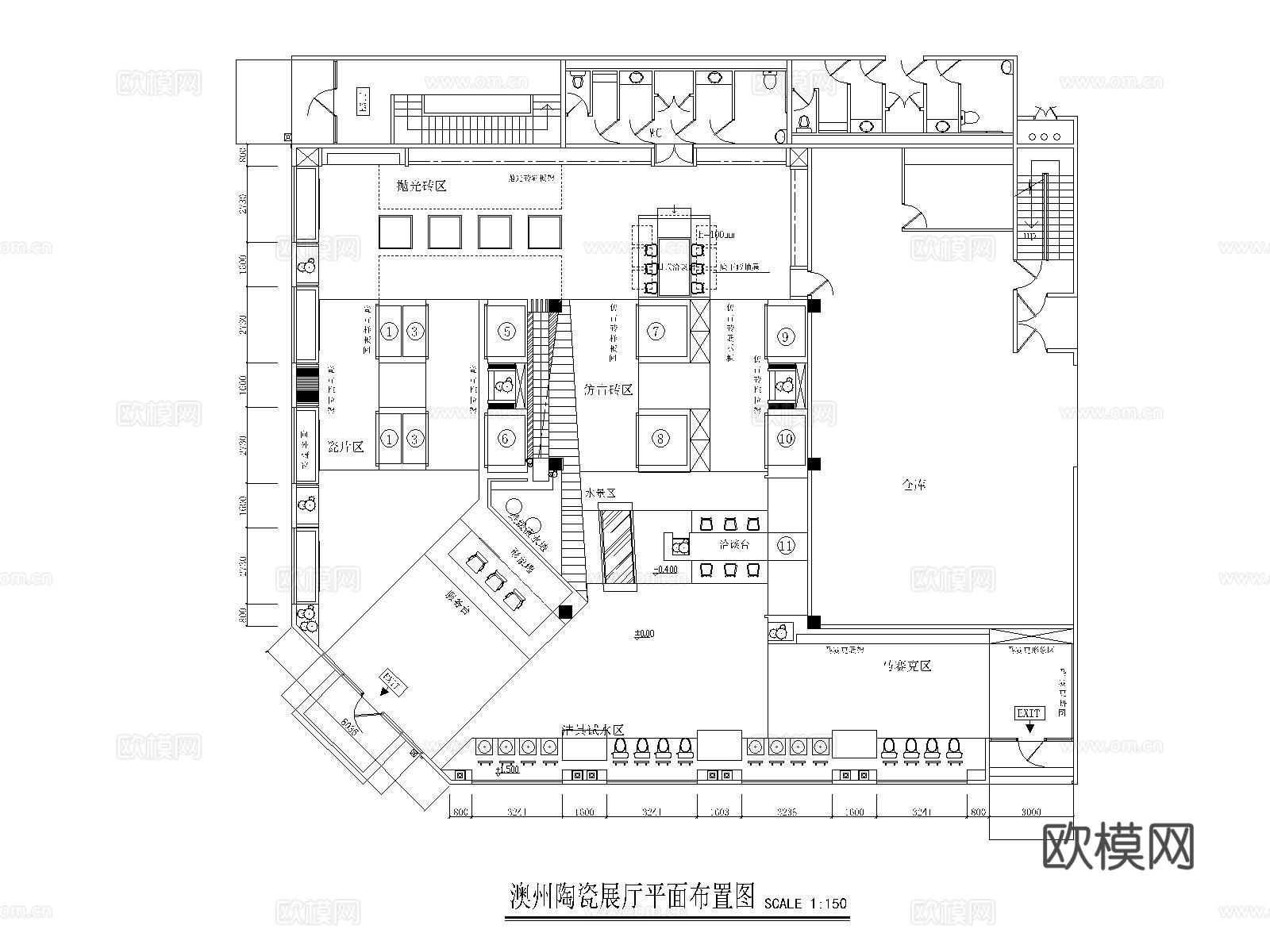 展台 展览馆 会展中心 展厅 家具专卖店 展位cad施工图