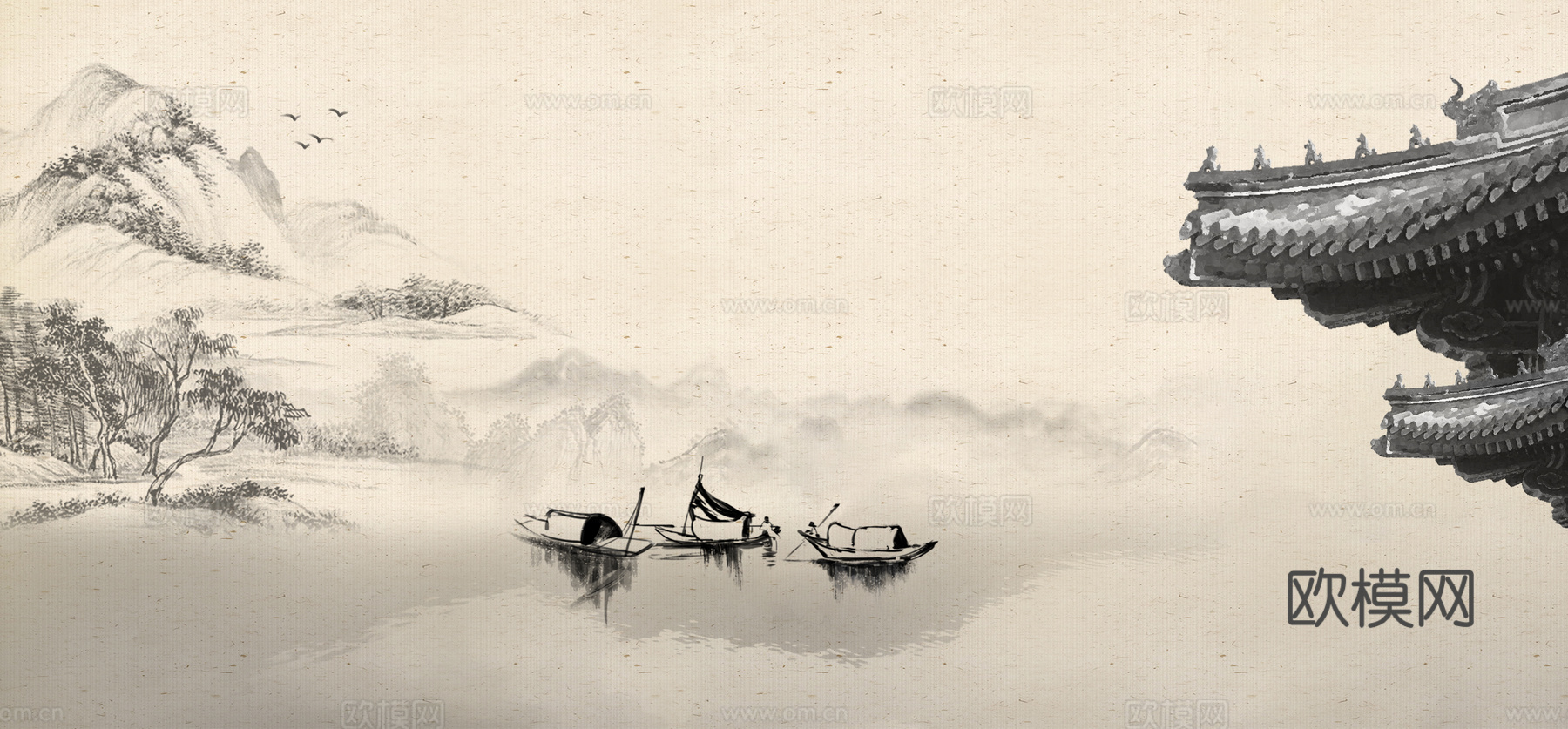 文本封面 山水壁纸 背景贴图