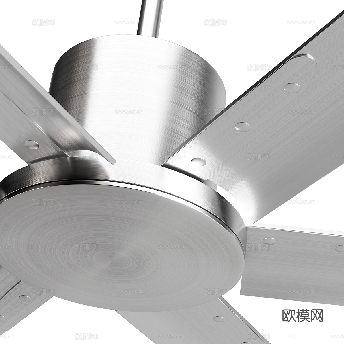 现代意式极简金属风扇灯3d模型