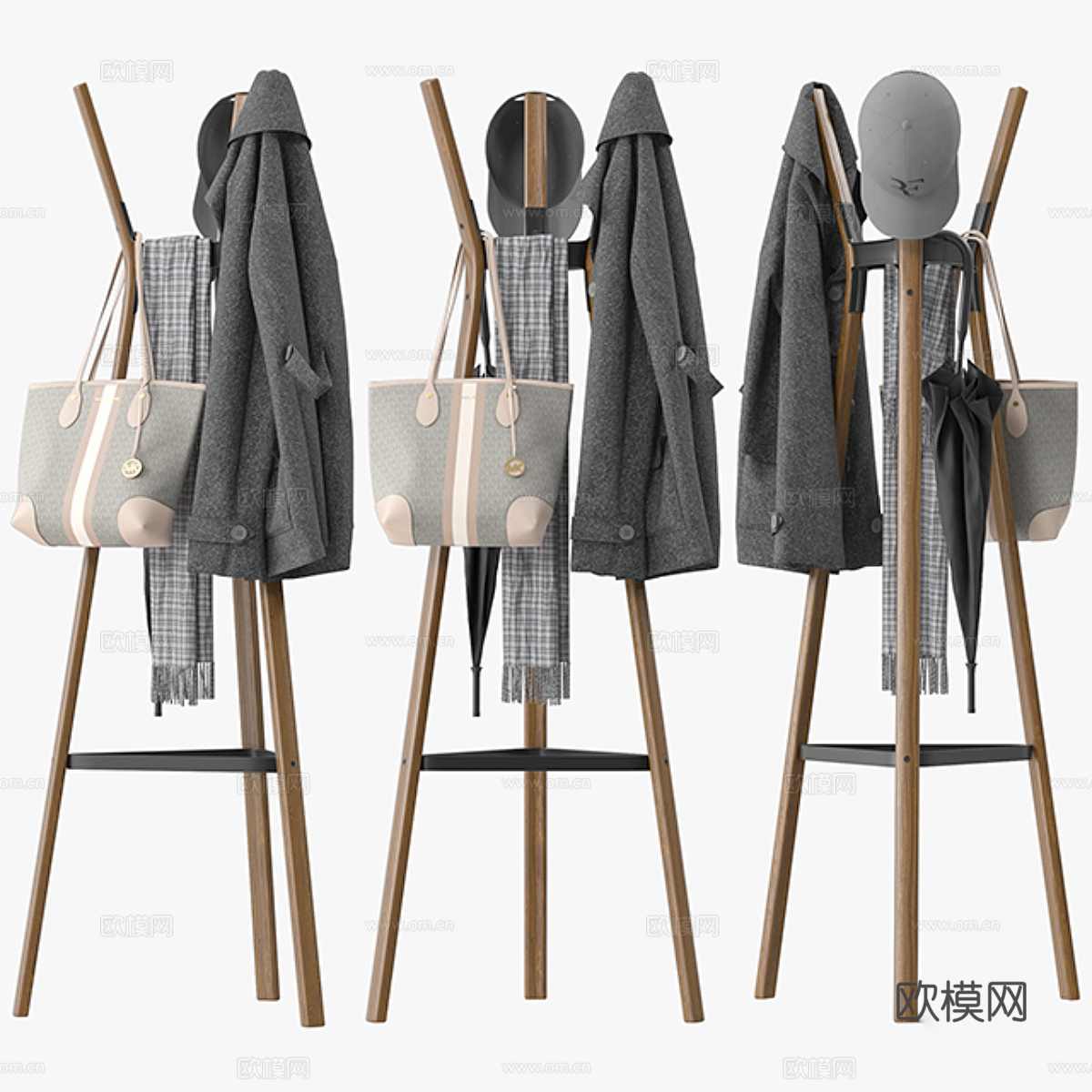 现代意式衣帽架3d模型