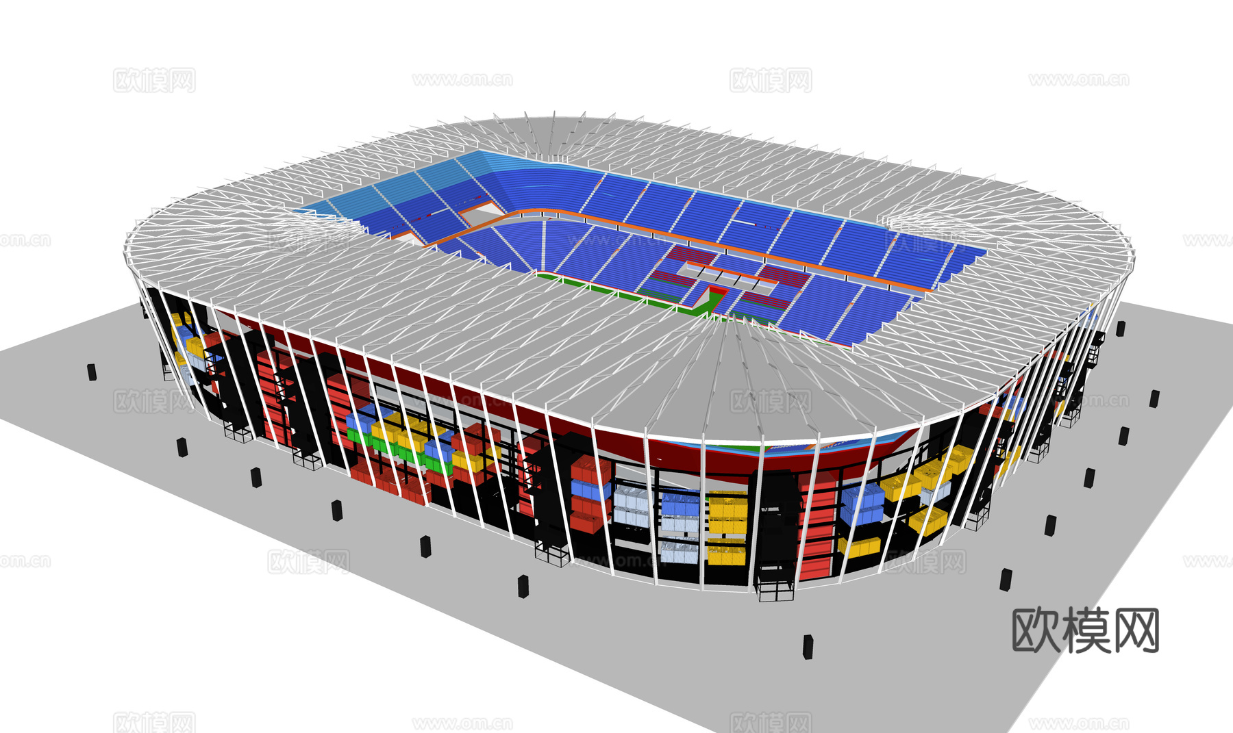 现代体育建筑 露天体育场 体育中心 体育场馆 足球场 比赛场3d模型