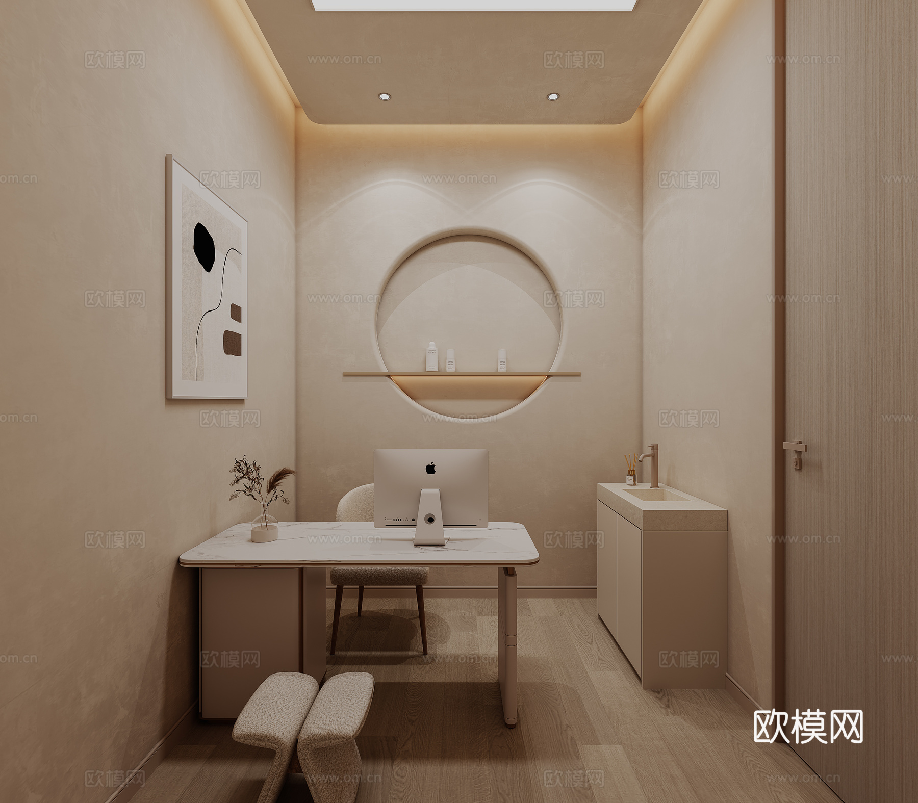 侘寂风美容院诊断室3d模型
