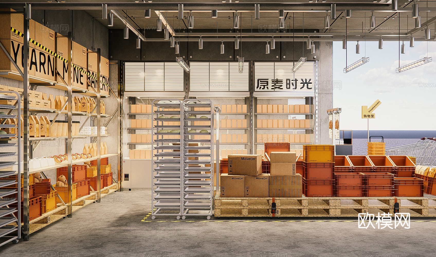 工业风甜品店 便利店 奶茶店咖啡厅su模型