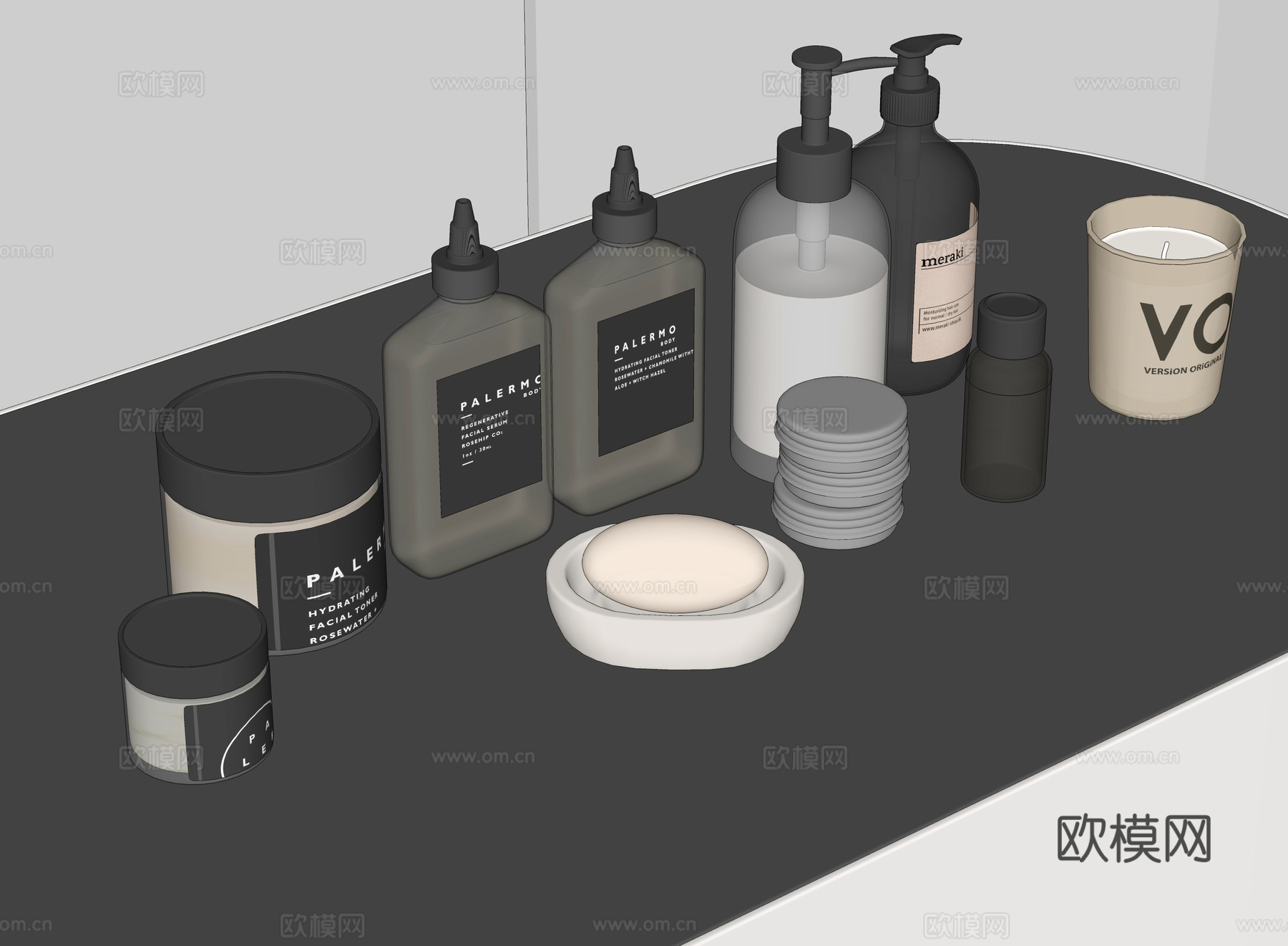 洗漱用品 洗护用品 护肤用品su模型