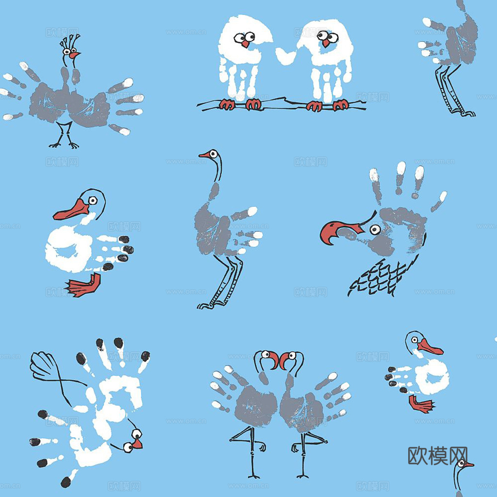 现代简约儿童可爱壁纸墙布下载（渲染图2）