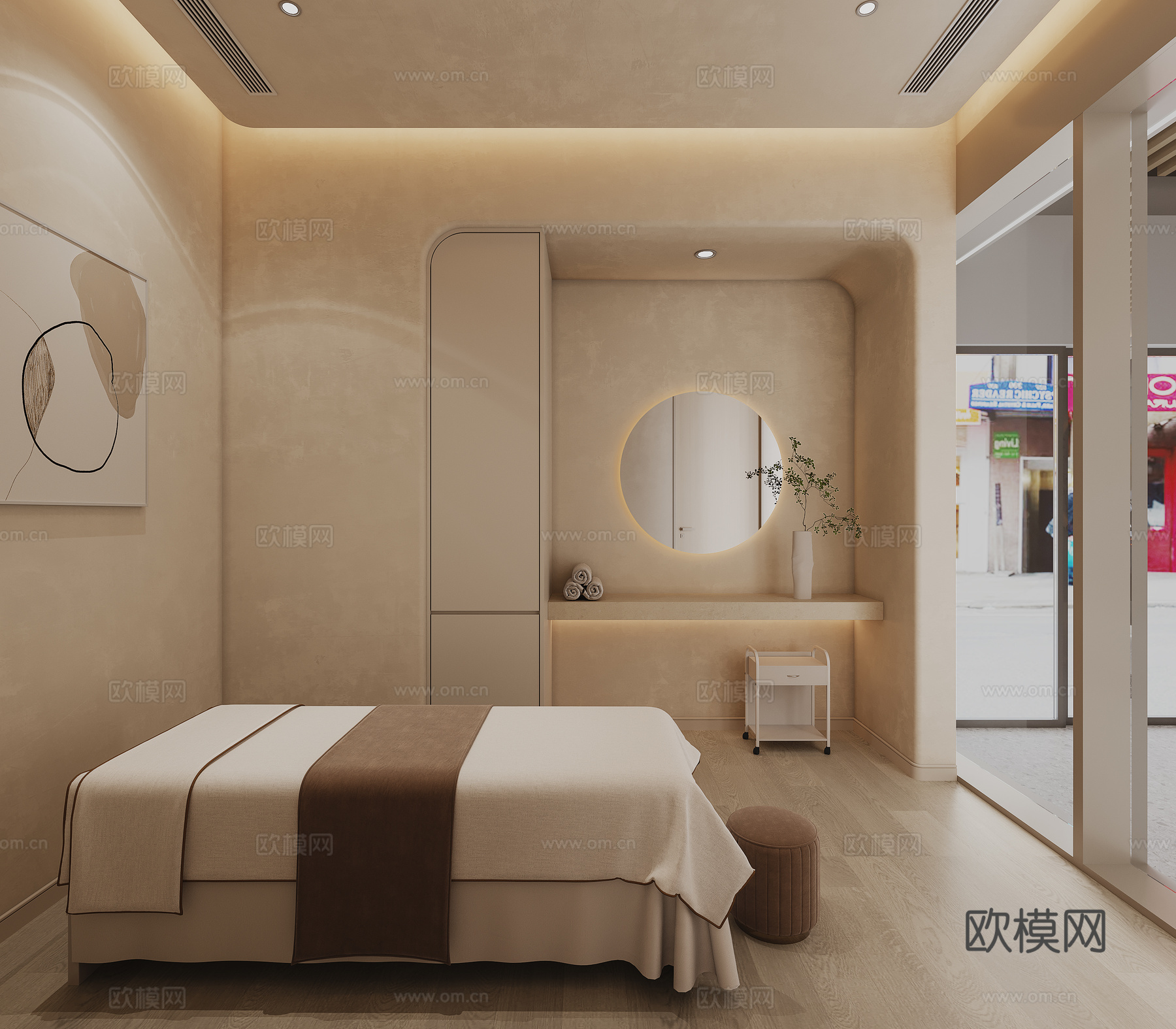 侘寂美容院治疗室3d模型