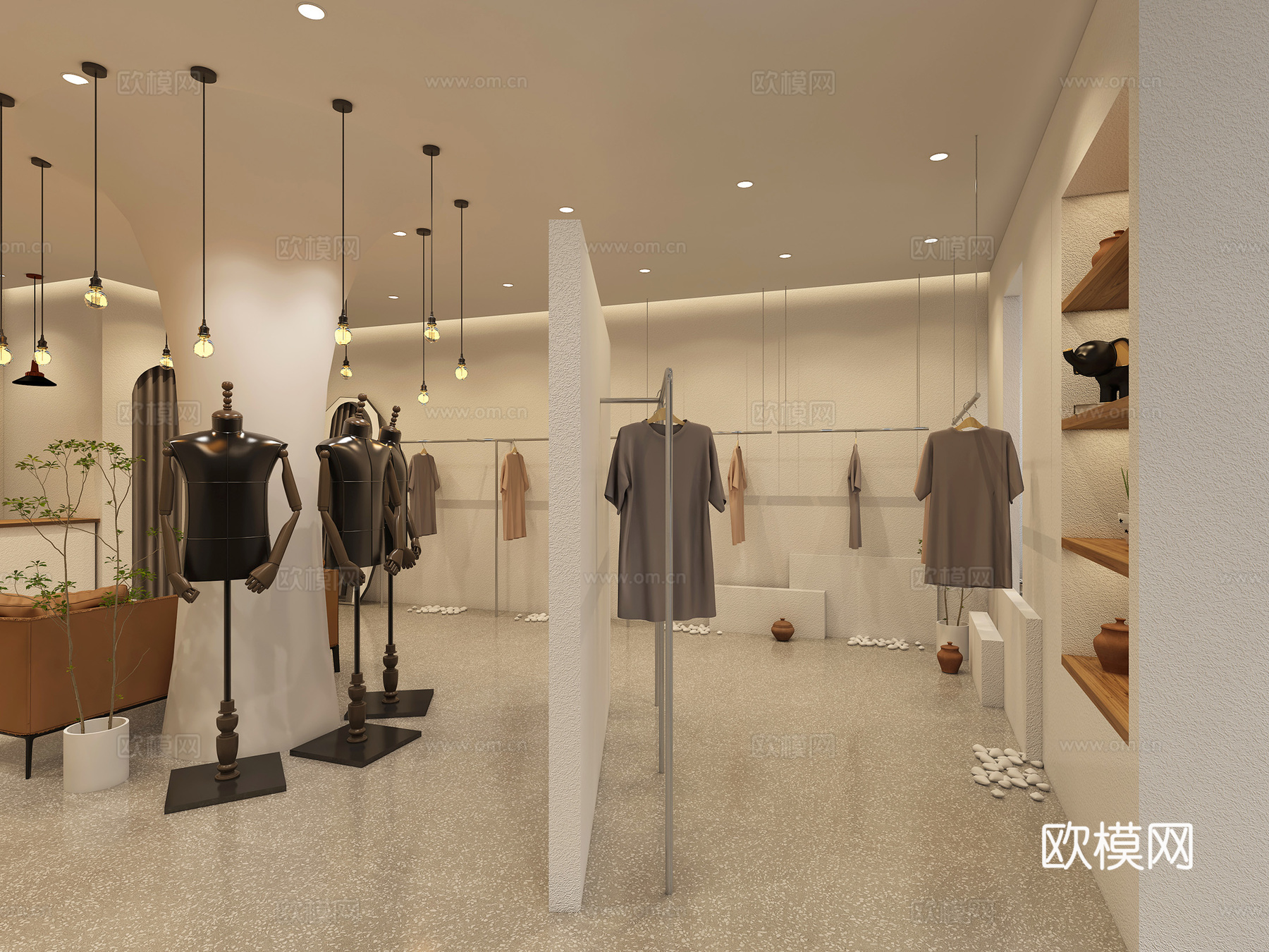 现代男装店3d模型