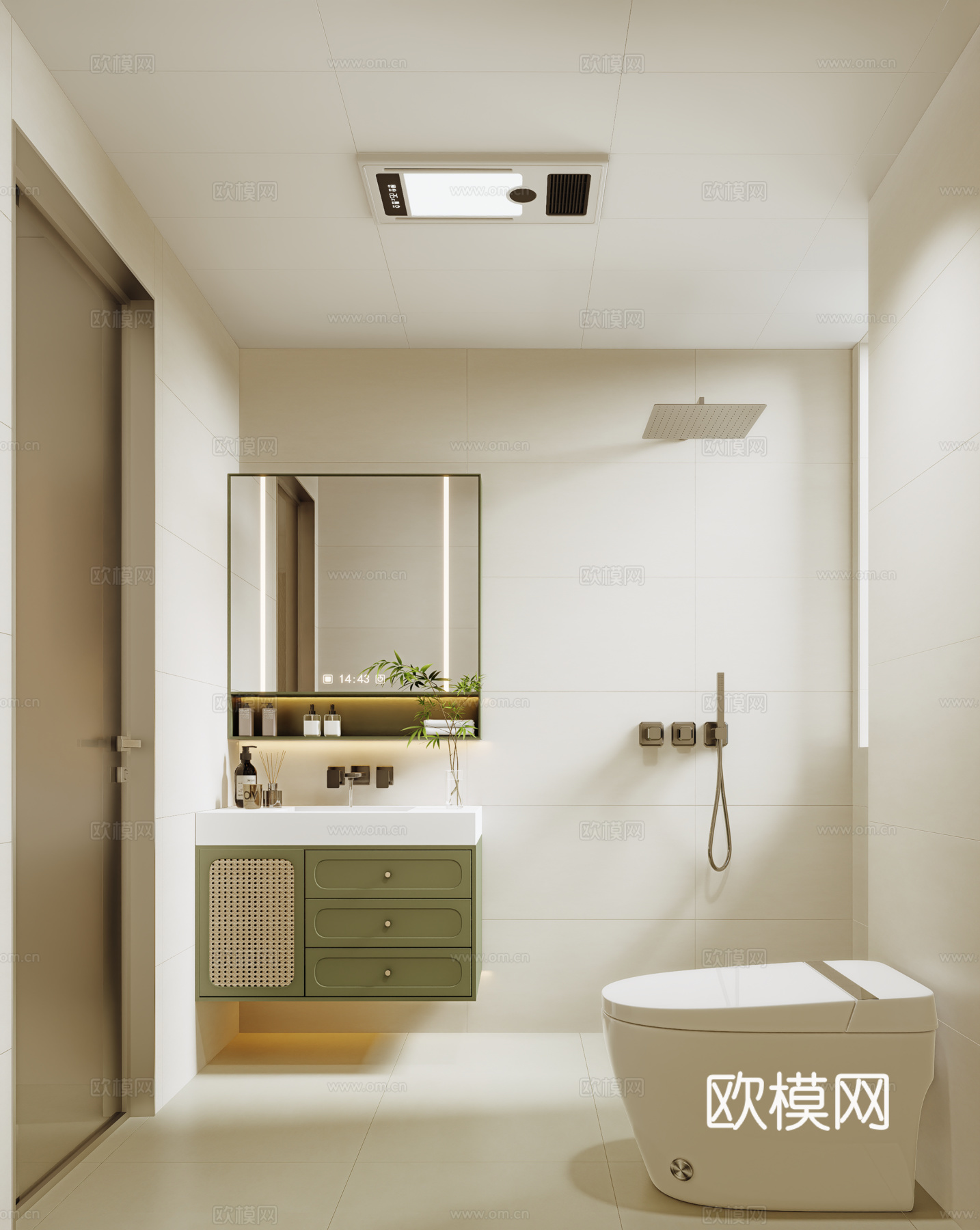 法式奶油风卫生间3d模型