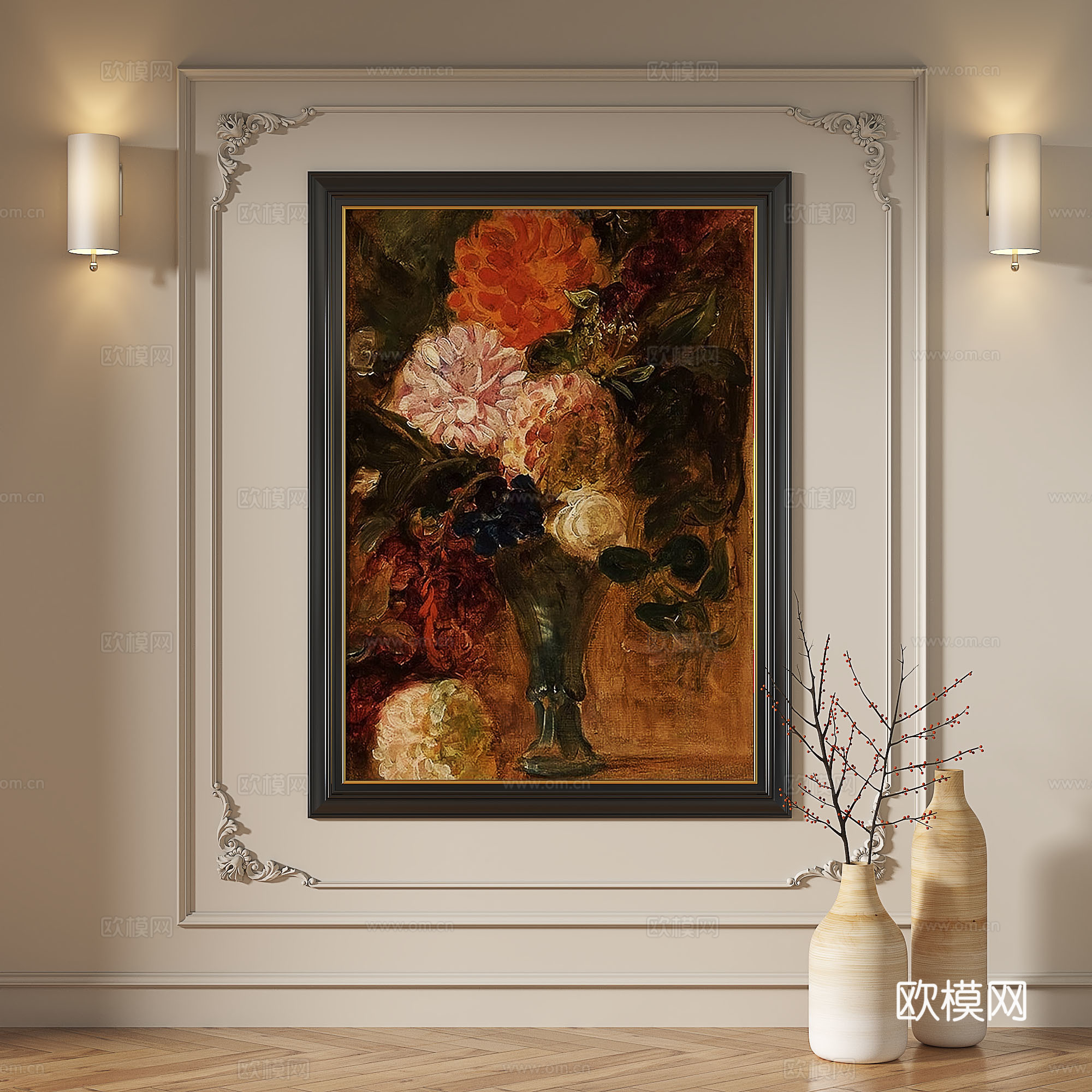法式，复古，中古，现代，油画，轻奢，简约，抽象，装饰画3d模型