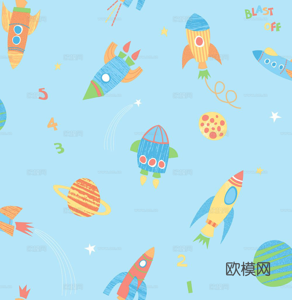 现代简约儿童可爱壁纸墙布下载（渲染图2）