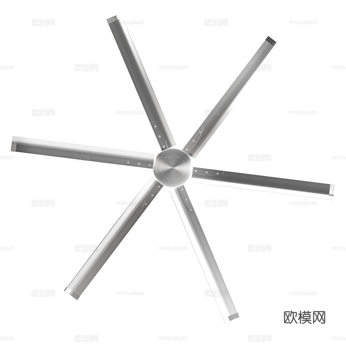 现代意式极简金属风扇灯3d模型